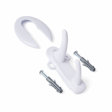 Cabide Duplo Vertical – Moldura Fosca Branca